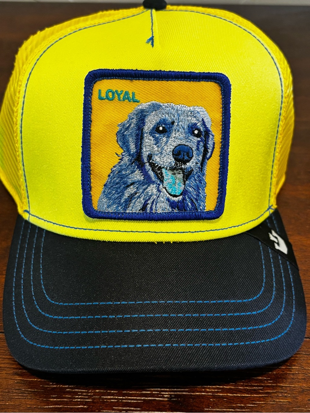 Loyal Dog Patch Trucker Hat - Yellow & Black (Unisex)